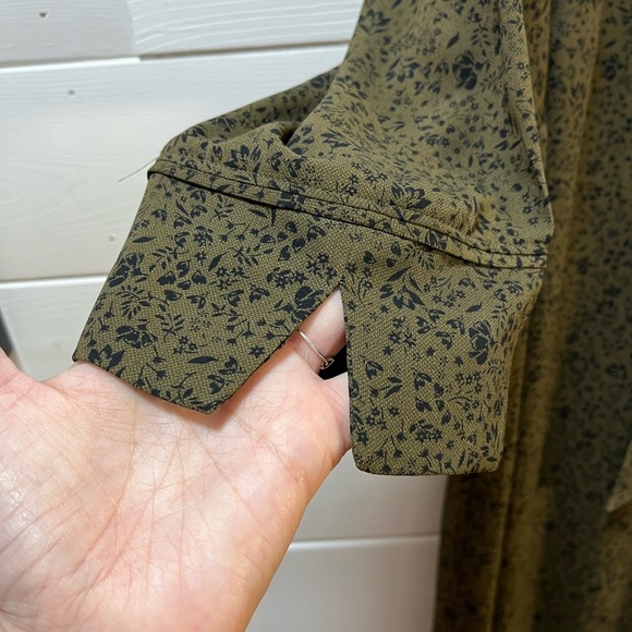 1980 Montréal – Olive Green Printed Dress Size 18 - Picture 6 of 9